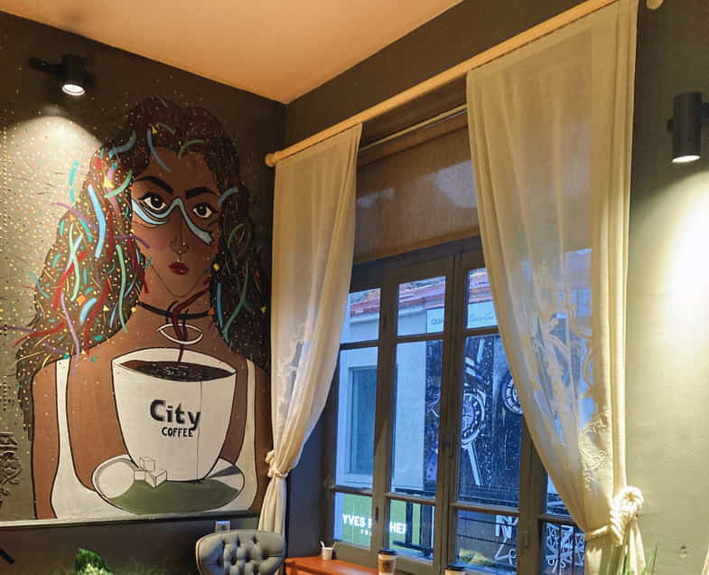 Decorazione murale con tela di canapa